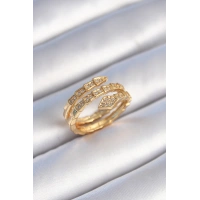 Pirinç Gold Renk Zirkon Taşlı Yılan Model Kadın Yüzük