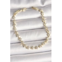 Pirinç Gold Renk Zirkon Taşlı Yıldız Model VIP Seri Kadın Bileklik