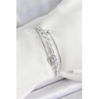 Pirinç Gümüş Renk Arpa Zirkon Taşlı Kadın Bileklik