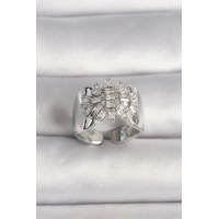 Pirinç Gümüş Renk Ayarlanabilir Baget Zirkon Taş Model Kadın Yüzük