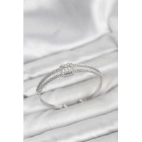 Pirinç Gümüş Renk Baget Model Kadın Bileklik