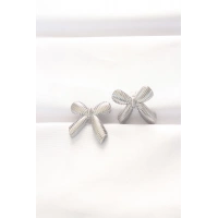 Pirinç Gümüş Renk Fiyonk Küpe