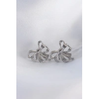 Pirinç Gümüş Renk Fiyonk Küpe