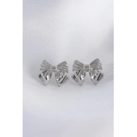 Pirinç Gümüş Renk Fiyonk Küpe