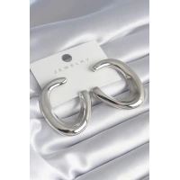 Pirinç Gümüş Renk Halka Model Kadın Küpe