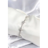 Pirinç Gümüş Renk Halley Yıldız Model Kadın Bileklik