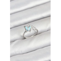 Pirinç Gümüş Renk Kelebek Model Kadın Yüzük