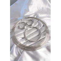 Pirinç Gümüş Renk Kolye Küpe Bileklik Seti