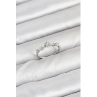 Pirinç Gümüş Renk Manifest Kadın Yüzük