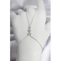 Pirinç Gümüş Renk Sıralı Yıldız Model Kadın Şahmeran