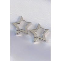 Pirinç Gümüş Renk Yıldız Küpe