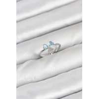 Pirinç Gümüş Renk Yonca Model Kadın Yüzük