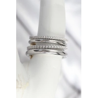 Pirinç Gümüş Renk Zirkon Taşlı 4Lü Kadın Yüzük