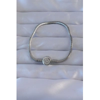 Pirinç Gümüş Renk Zirkon Taşlı Charm Bileklik