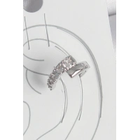 Pirinç Gümüş Renk Zirkon Taşlı Kadın Kıkırdak Küpe