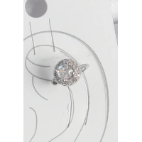 Pirinç Gümüş Renk Zirkon Taşlı Kadın Kıkırdak Model Küpe