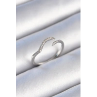 Pirinç Gümüş Renk Zirkon Taşlı Kadın Yüzük