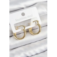 Pirinç Halka Model Gold Renk Kadın Küpe