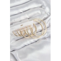 Pirinç Halka Model Gold Renk Kadın Set Küpe