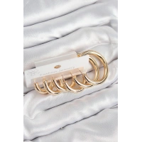Pirinç Halka Model Gold Renk Kadın Set Küpe