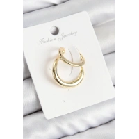 Pirinç Halka Model Gold Renk Sağ Kıkırdak Küpe