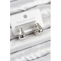 Pirinç Halka Model Gümüş Renk Kadın Küpe