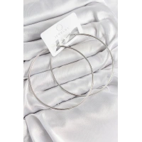 Pirinç Halka Model Gümüş Renk Kadın Küpe