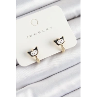 Pirinç Kuromi Model Gold Renk Çocuk Küpe