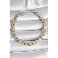 Pirinç Mix Renk Kalp Model Zirkon Taşlı VIP Seri Kadın Bileklik