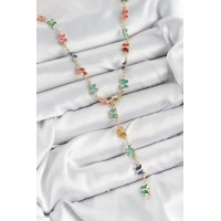 Pirinç Renkli Zirkon Taşlı Kelebek Model Gold Renk Kadın Y Kolye