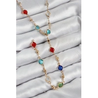 Pirinç Renkli Zirkon Taşlı Model Gold Renk Kadın Y Kolye