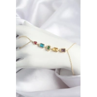 Pirinç Renkli Zirkon Taşlı Model Gold Renk Şahmeran