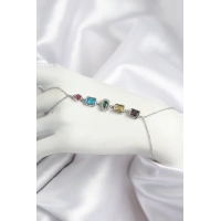 Pirinç Renkli Zirkon Taşlı Model Gümüş Renk Şahmeran