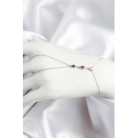 Pirinç Renkli Zirkon Taşlı Model Gümüş Renk Şahmeran