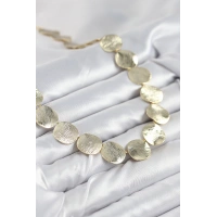 Pirinç Sıralı Para Model Gold Renk Kadın Kolye