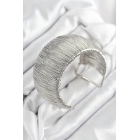 Pirinç Tel Sarma Model Gümüş Renk Kadın Bileklilk