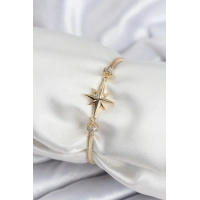 Pirinç VIP Seri Gold Renk Kutup Yıldızı Model Kadın Bileklik