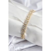 Pirinç VIP Seri Gold Renk Oval Sıralı Kadın Bileklik