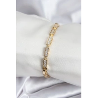 Pirinç VIP Seri Gold Renk Parçalı Model Kadın Bileklik