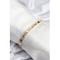 Pirinç VIP Seri Gold Renk Petek Model Kadın Bileklik