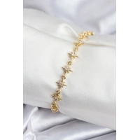 Pirinç VIP Seri Gold Renk Sıralı Kutup Yıldızı Kadın Bileklik