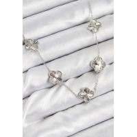 Pirinç VIP Yonca Model Gümüş Renk Kadın Kolye