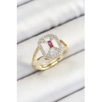 Pirinç Zirkon Taşlı Baget Model Gold Renk Kadın Yüzük
