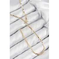 Pirinç Zirkon Taşlı Ezme Zincirli Deniz Yıldızı Model Gold Renk Y Kolye