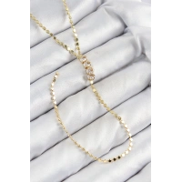 Pirinç Zirkon Taşlı Ezme Zincirli Model Gold Renk Y Kolye