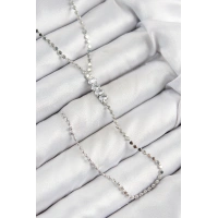 Pirinç Zirkon Taşlı Ezme Zincirli Model Gümüş Renk Y Kolye