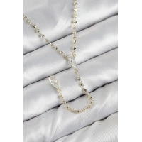 Pirinç Zirkon Taşlı Gold Renk Kadın Y Kolye