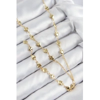 Pirinç Zirkon Taşlı Kalp Model Gold Renk Y Kolye