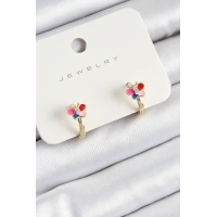 Pirinç Zirkon Taşlı Kelebek Model Gold Renk Çocuk Küpe