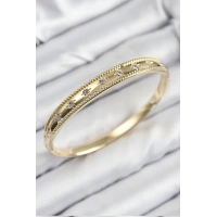 Pirinç Zirkon Taşlı Kutup Yıldızı Model Gold Renk Kadın Kelepçe